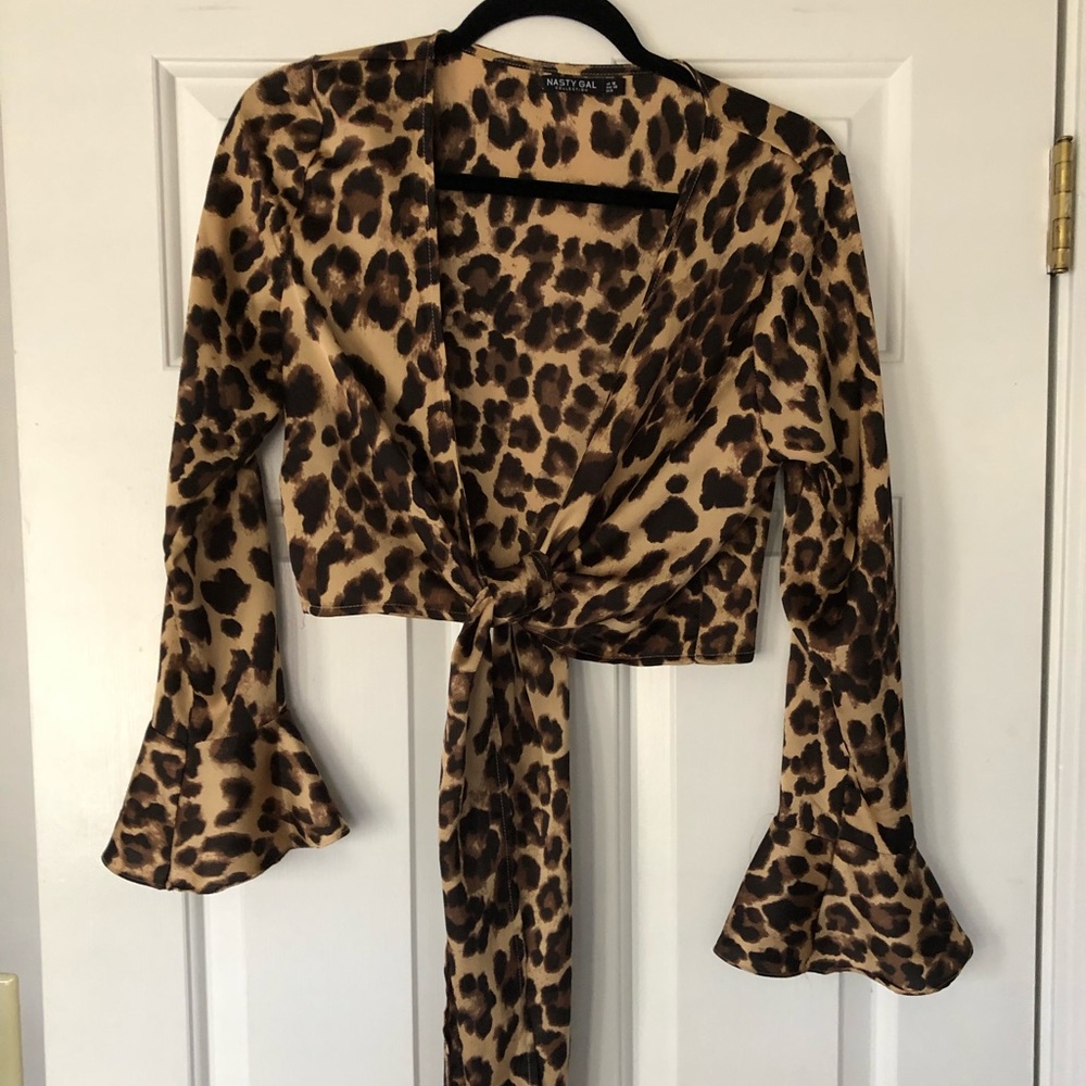 Leopard Tie Top